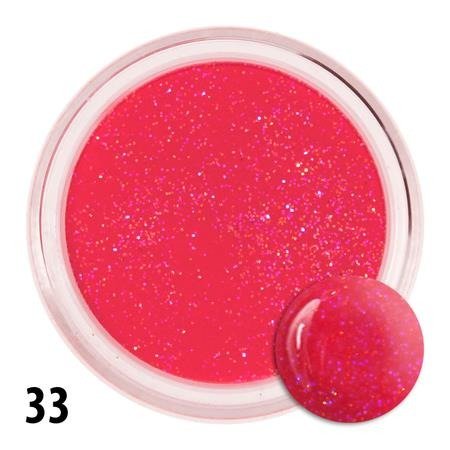 Akryl 33 kolorowy proszek akrylowy 4g różowy z brokatem