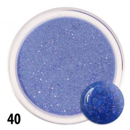 Akryl 40 kolorowy proszek akrylowy 4g niebieski z brokatem