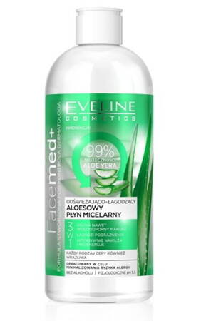 Eveline Cosmetics Facemed+ 3w1 odświeżająco-łagodzący aloesowy płyn micelarny 400ml (P1)