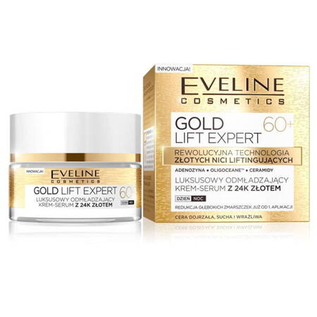 Eveline Cosmetics Gold Lift Expert 60+ luksusowy odmładzający krem-serum z 24k złotem dzień/noc 50ml (P1)