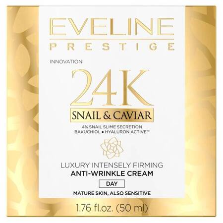 Eveline Cosmetics Prestige 24k SnailCaviar luksusowy intensywnie ujędrniający krem ​​przeciwzmarszczkowy na dzień 50ml (P1)