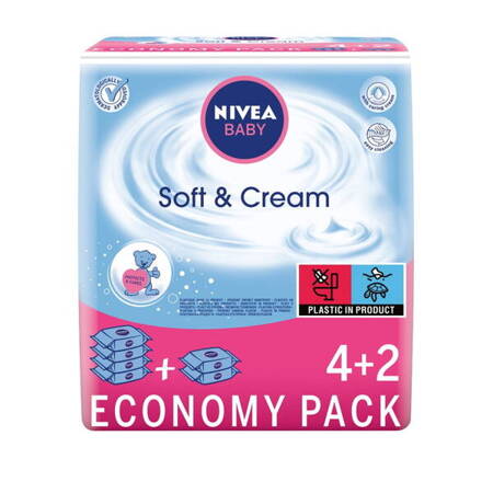 Nivea Baby Soft  Cream chusteczki oczyszczające 6x63szt. (P1)