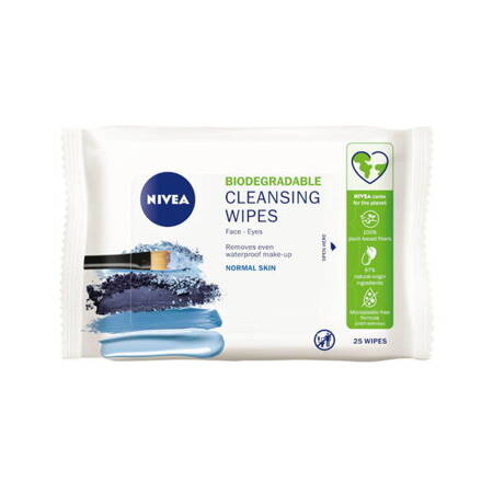 Nivea Biodegradable Cleansing Wipes biodegradowalne 3w1 odświeżające chusteczki do demakijażu 25szt. (P1)