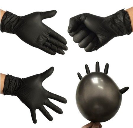 Rękawiczki nitrylowe Maxter czarne M 100szt