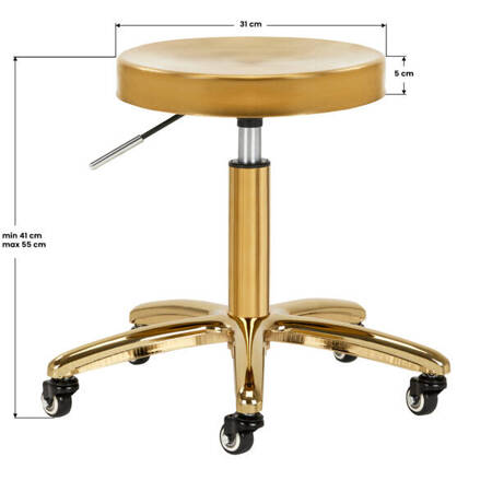 Taboret kosmetyczny / fryzjerski złoty AM-863